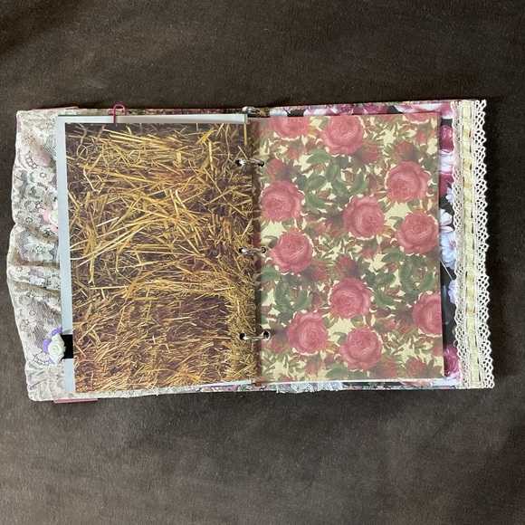 Handmade romantic floral altered binder journal 9” x 6.5” - Picture 11 of 17
